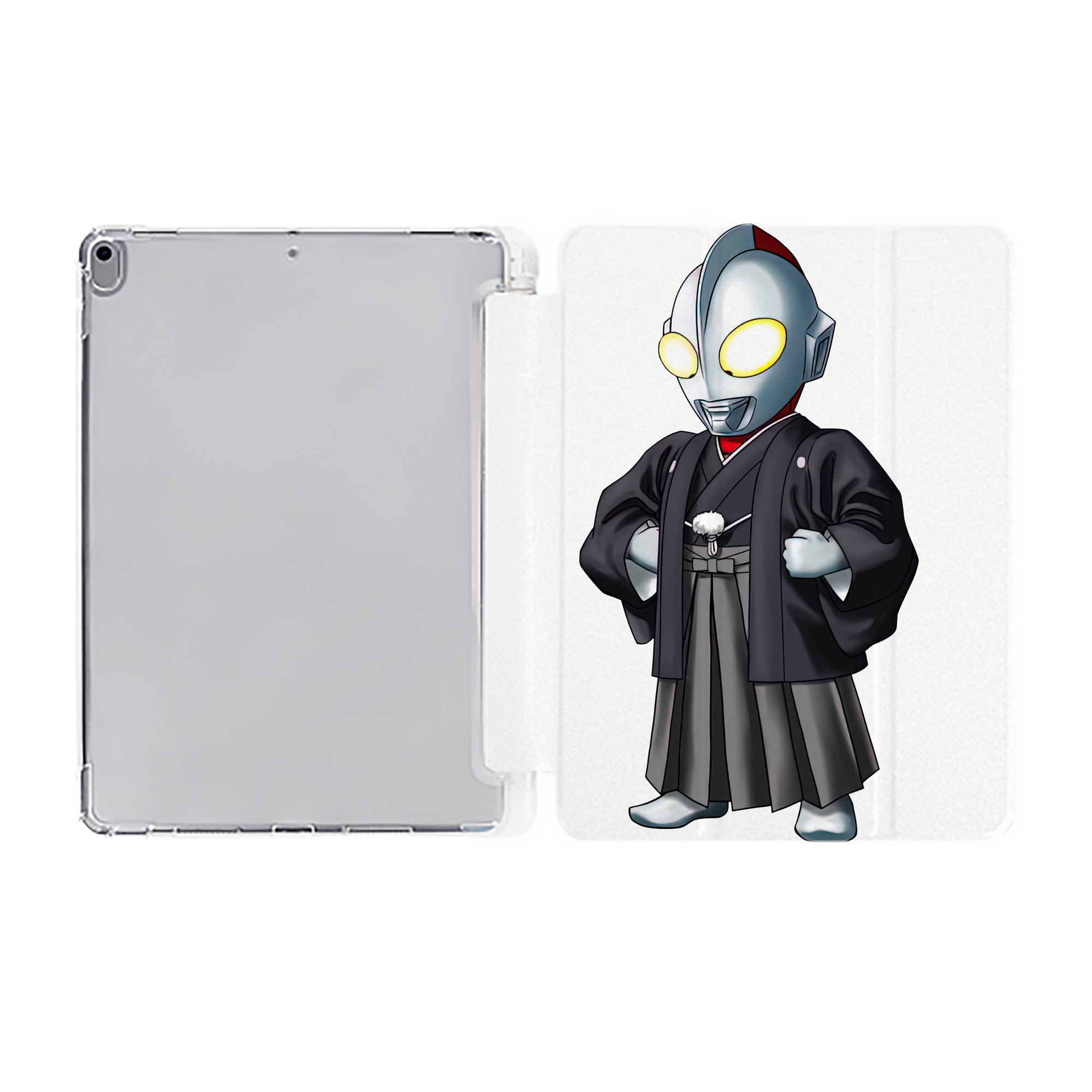 （画像用） ウルトラマン Ultraman IPad ケース ペン収納付き 三つ折りスタンド PUレザー×シリコン 対応機種9.5/10.5/10.9インチ